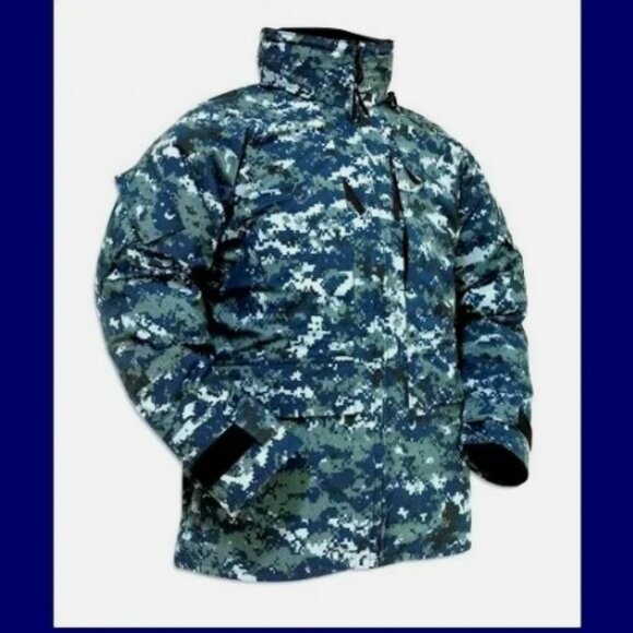 SMALL/LONG NWOT U.S. NAVY USN NWU TYPE I GORE-TEX PARKA BLUEBERRY DIGITAL